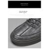 Men's Black Leather Casual Sports Shoes with Breathable, Waterproof, and Non-slip Features