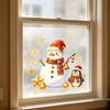 Winter Home Decor Christmas Window Clings, Cute Santa Claus Snowman Xmas Tree Stickers, Wall Stickers PVC Static Glass Decal for Living Room, Bedroom