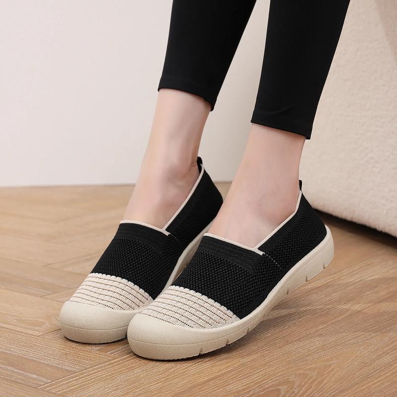2025 Summer New Women's Old Beijing Cloth Shoes Casual Fly-woven Mesh Comfortable Non-slip Soft Sole Casual Mother Shoes