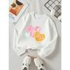 Taglie Europee Felpa Girocollo Dolce Cuore Drip da Ragazza, Maglietta Casual a Manica Lunga, Morbida Confortevole