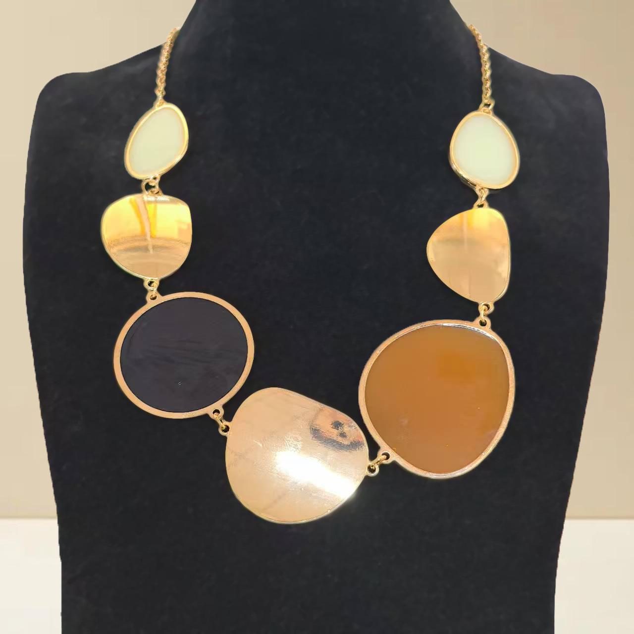 Женское модное геометрическое круглое асимметричное колье-чокер золотой