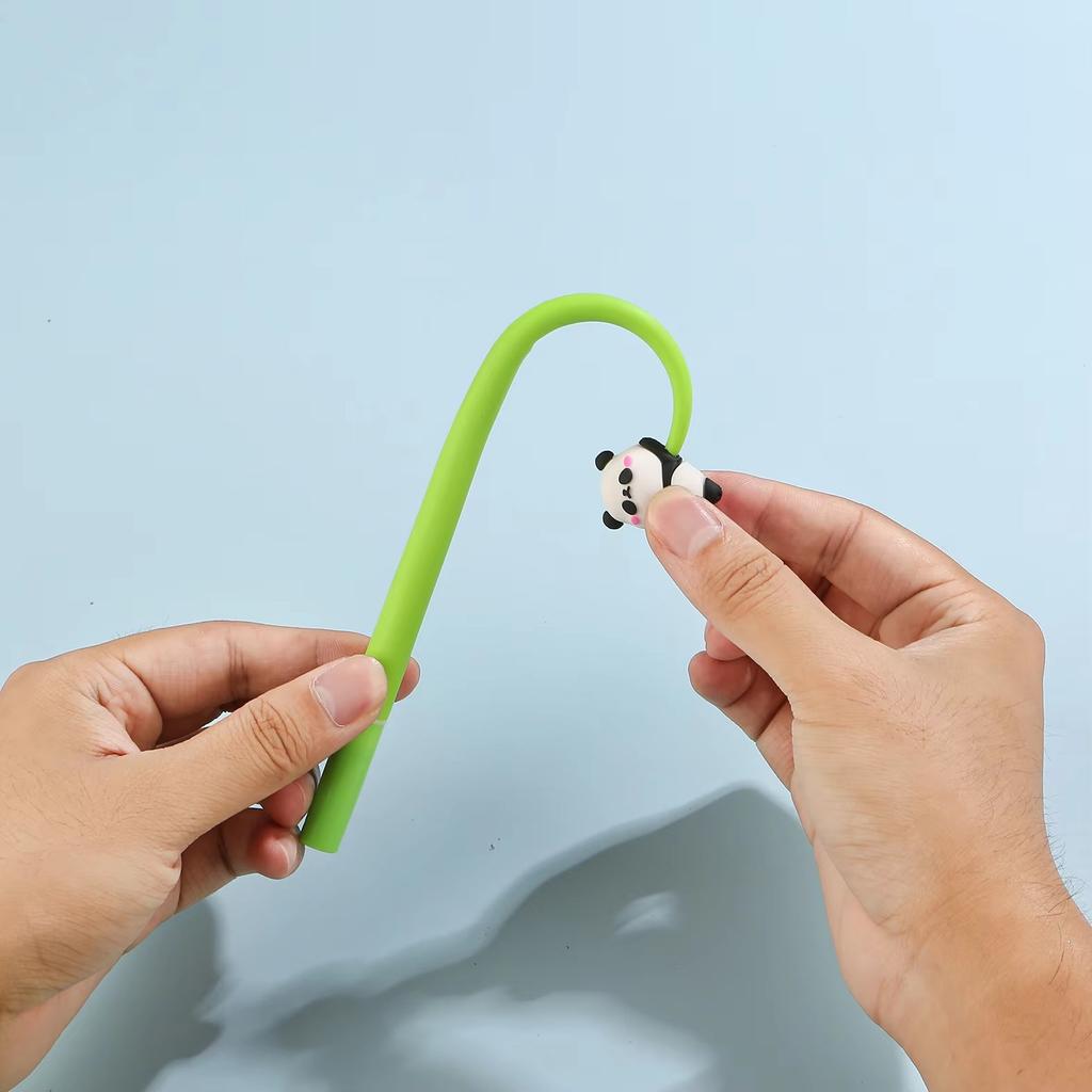 20pcs Panda Shake 0.5mm Neutral Pens Student Gift Cute Soft Creative Stationery Prize Cartoon Writing Supplies Rocking Pen Stationery for Student