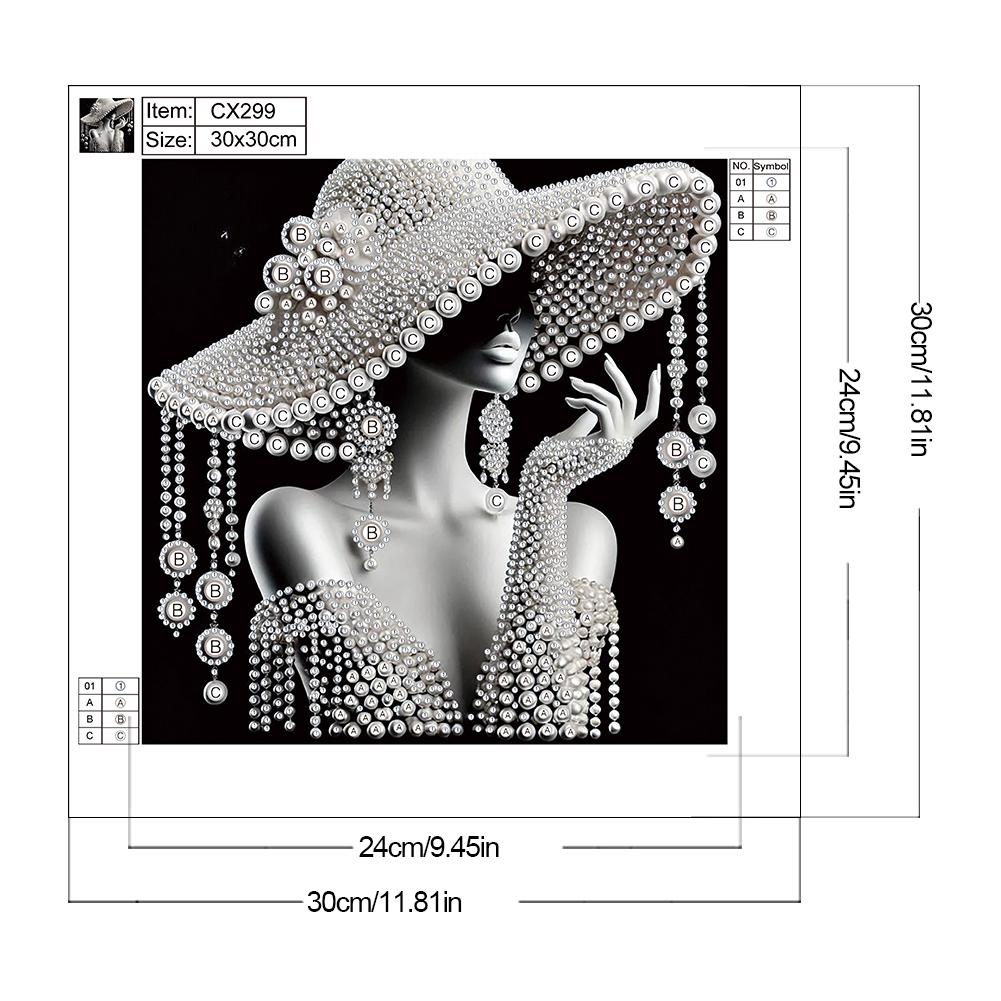 5D DIY Teilweise Speziell Geformter Bohrer Diamant Malerei Set Elegante Dame Dekoration