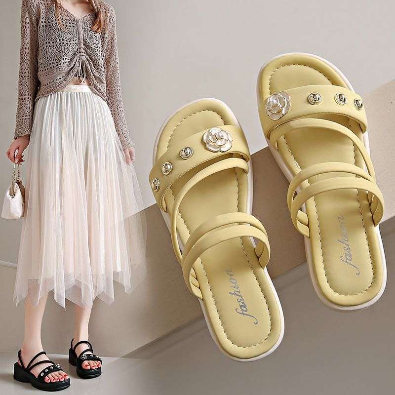 Sandals women wear new soft-soled, lightweight and non-slip two-in-one for summer wear, height-increasing fairy skirt slippers