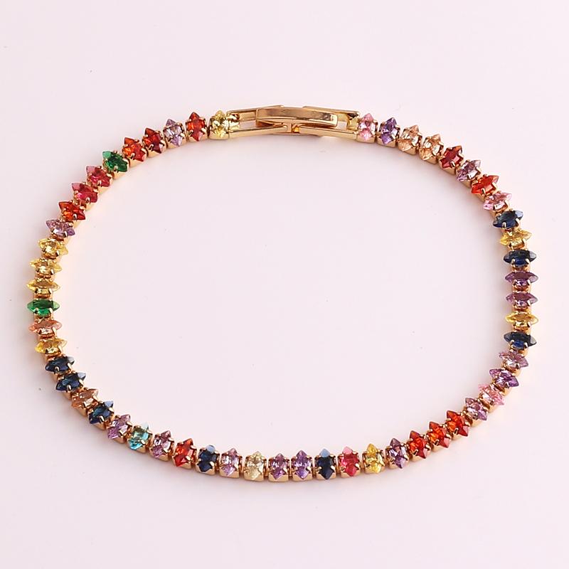 Iced Out Zircon Tennis Bracelet For Women Luxury Shiny Crystal Bracelets Hand Chain Hippie Trendy Accessories Jewelry Gifts