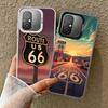 America Route 66 Shockproof Phone Case for Xiaomi Poco X7 X6 X5 X3 Pro F7 Ultra M8 Redmi 15C 15 14C 13C 12C 10C 13 12 10