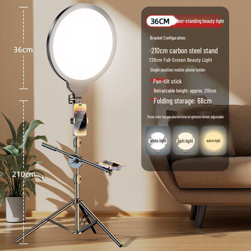 LED Live Streaming Selfie Light: Desktop & Floor Standing