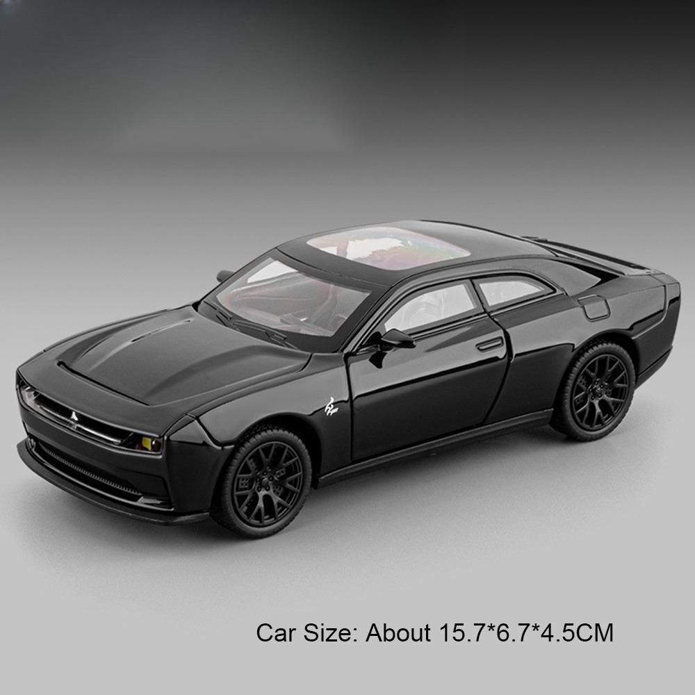 1:32 Challenger SRT Hellcat Police Car Model Toy Pull Back Sound Light Doors Opened Vehicle Models for Boys Collection Gifts