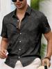 VENTUSAIL Men's All-Over Print Single-Breasted Casual Versatile Daily Wear Short Sleeve Shirt, Holiday