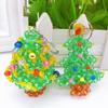 Decorative Bead Art for Home Christmas Tree Keychain, Faux Crystal Beaded Xmas Pendant, Decoration Hanging 3D Holiday Key Ring Charm Accessory