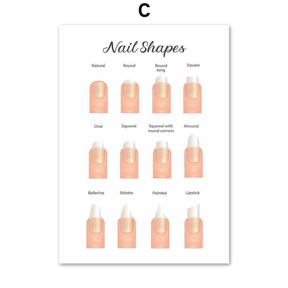 Fashion Makeup Polish Nail Types Illustration Nordic Print Posters Canvas Painting Wall Art Pictures For Bedroom Store Decor