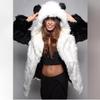 New fur, large size European and American new hooded jacket fox fur imitation fur jacket manufacturer