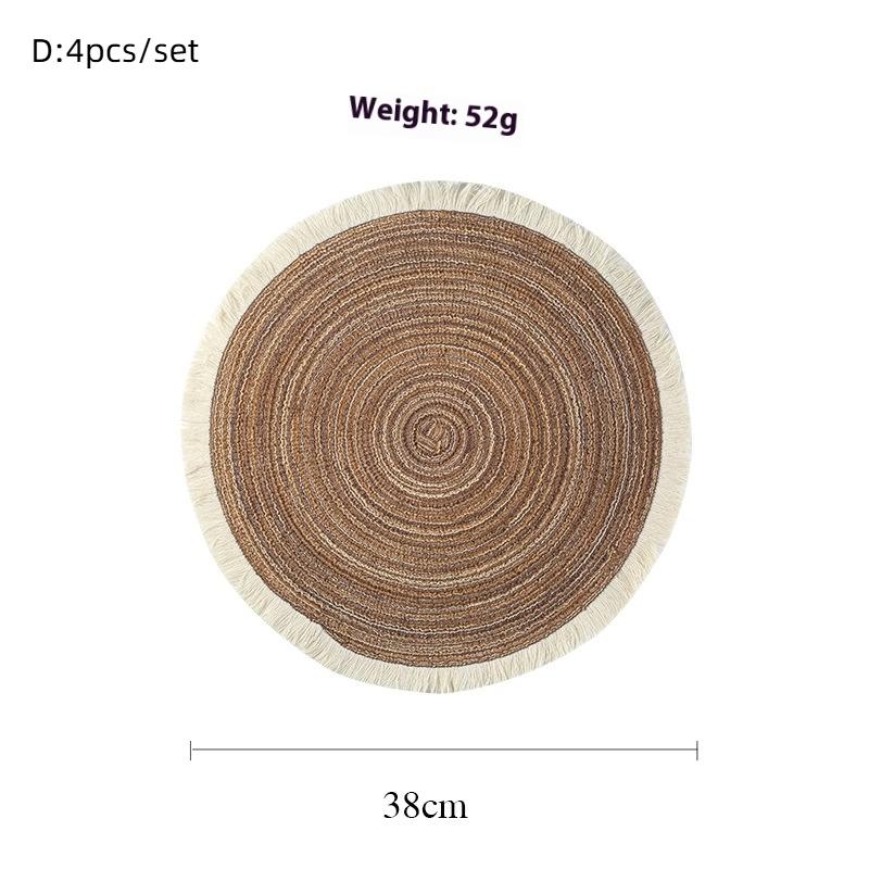 4Pcs/Set Braided Placematwashable Pp Heat Resistant Table Place Mat For Kitchen Xmas Dining Table Party Decor