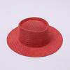 Summer Hand-woven Hollow Breathable Versatile Flat-top Straw Hat Camping Travel Sunscreen Beach Shade Flat-top Hat