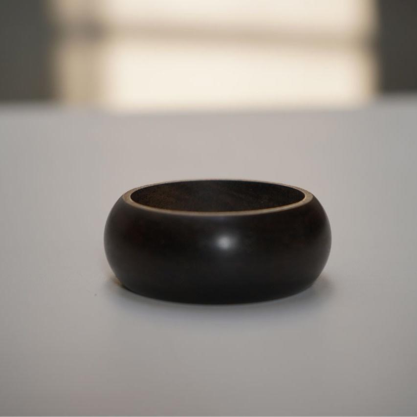 Ebony Purple Sandalwood & Rosewood Round Portable Incense Holder for Office and Indoor Use