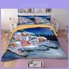 Luxurious Father Christmas Duvet Cover Pillow Cases Santa Claus Quilt Cover Bedding Set