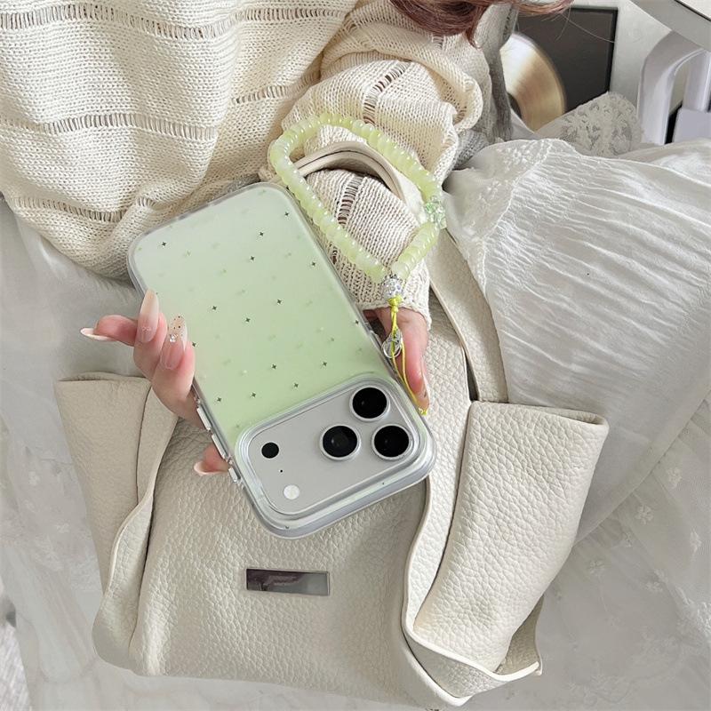 Elegant Gradient Matcha Green Star Case for iPhone 17, 16 Pro Max, 15, 14 - Premium Feel