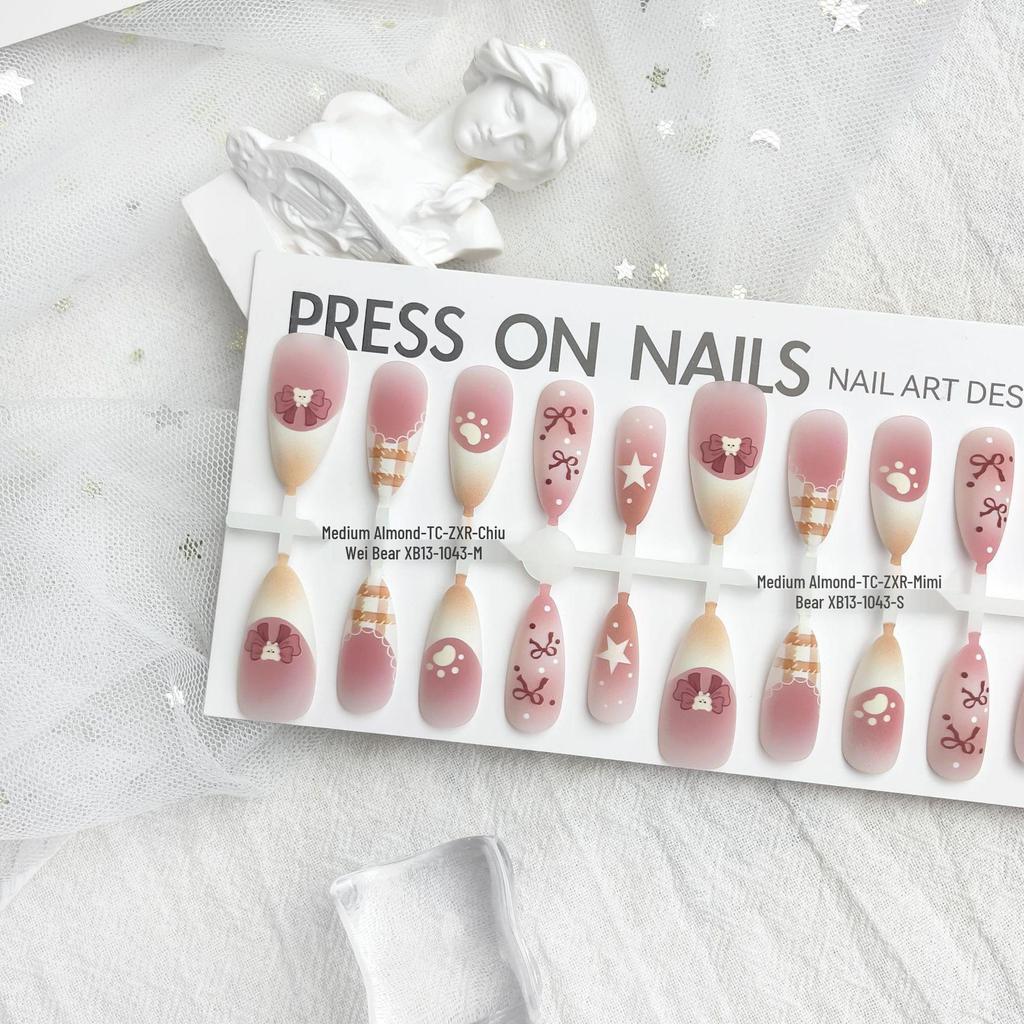 Almond French Style Pre-made Nail Tips in Sweet Cool Colors