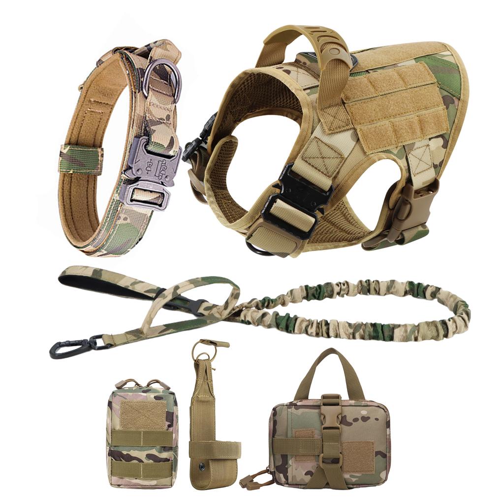 Set mit Geschirr und Leine für große Hunde, Haustier, Deutscher Schäferhund, Malinois, Trainingsweste, Hundegeschirr und Halsband für mittelgroße und große Hunde