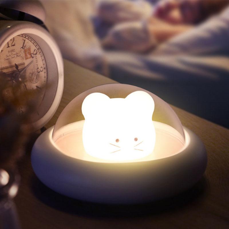 

Детский ночник с милой космической мышью и животными, ночник, светодиодный USB-ночник для детей с сенсорным сенсорным датчиком, детские спальные лампы