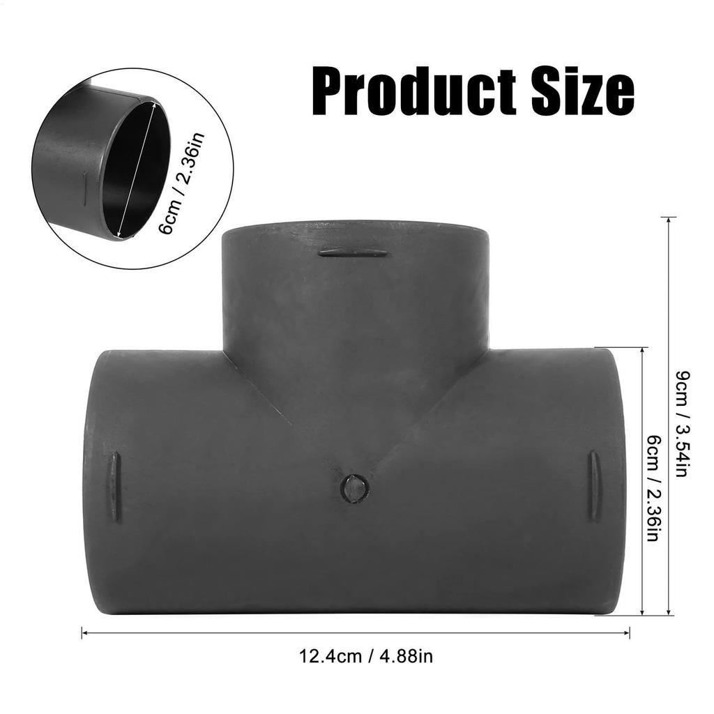 Car Heater Air Duct Elbow Pipe, Heater Pipe Duct, 60mm 3 Way Air Duct