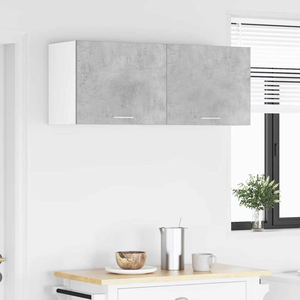 Hanging Cabinet with Door 2 pcs Concrete Grey and White 50 x 31 x 40 cm