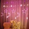 Christmas Star Moon Curtain String Lights