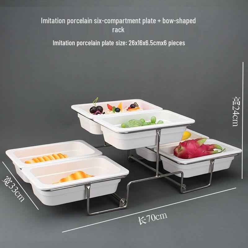 Double-Layer Melamine Serving Tray with Transparent Dust Cover