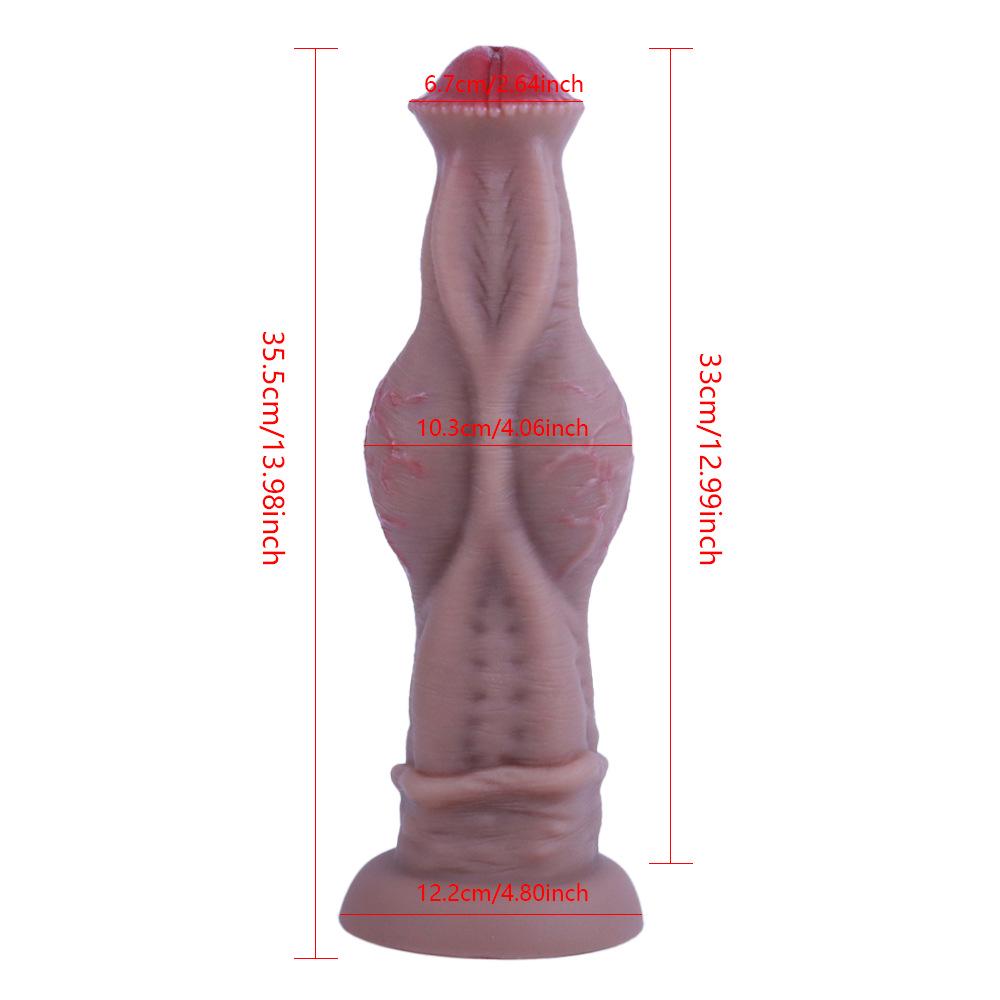 Men's Alien Silicone Penis Sleeve Horse Design Heating Foreplay Toy