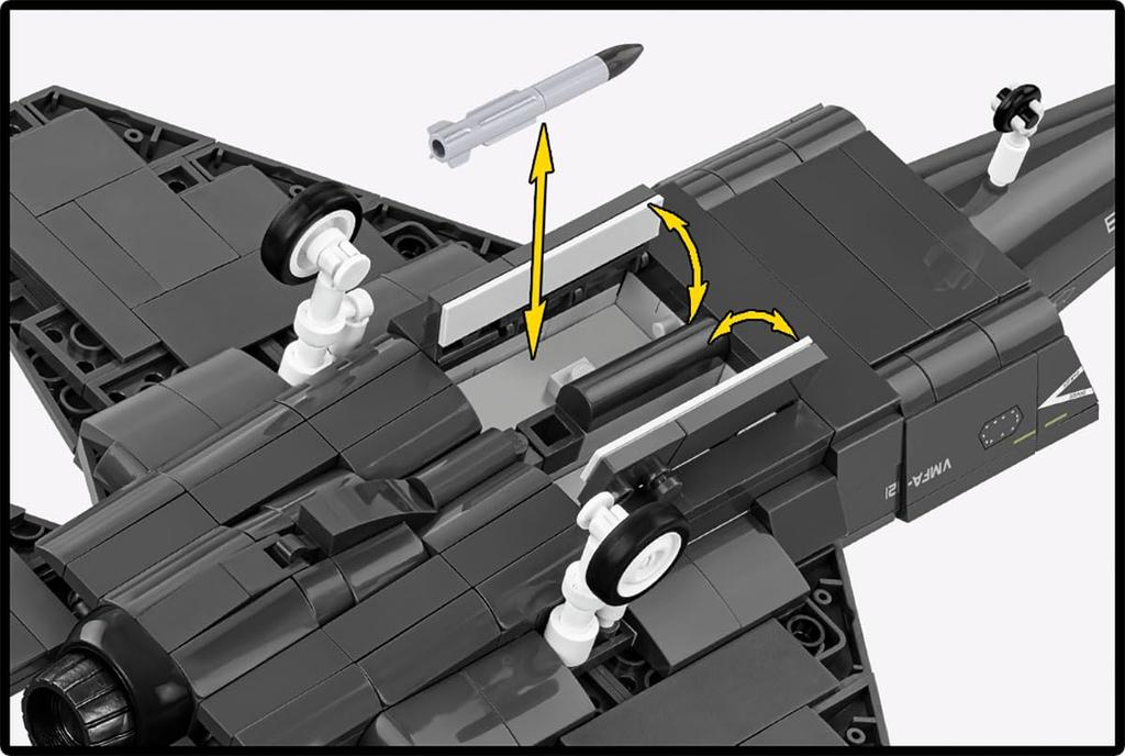 COBI 5912 F-35B Lightning II Fighter Model Kit, Armed Forces Series, 1:48 Scale, 614 Pieces, with Minifigure, Gray