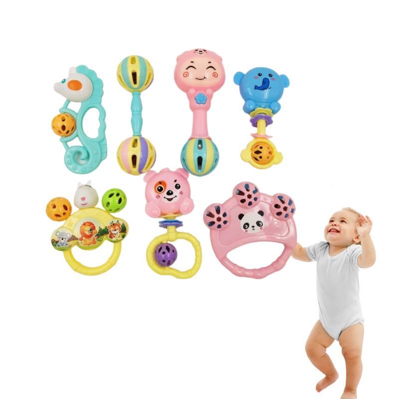 7pcs Eco-friendly Baby Teething Toys Set For 0-6 Months Non-toxic And Safe