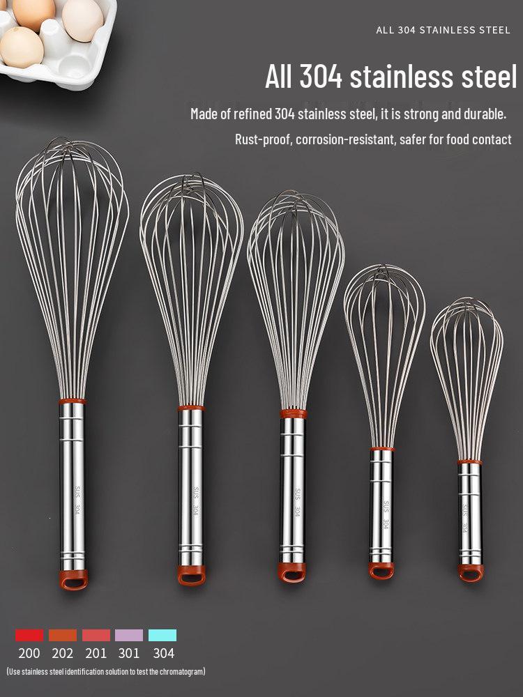 304 Stainless Steel Handheld Egg Beater: Commercial Whisk for Baking & Mixing