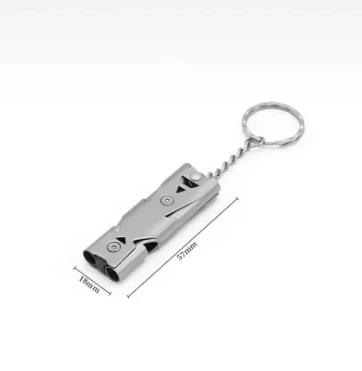 150DB Double Tube High-frequency High Decibel Survival Whistle Outdoor Rescue Steel Metal Survie Accessories Hiking Tool Travel