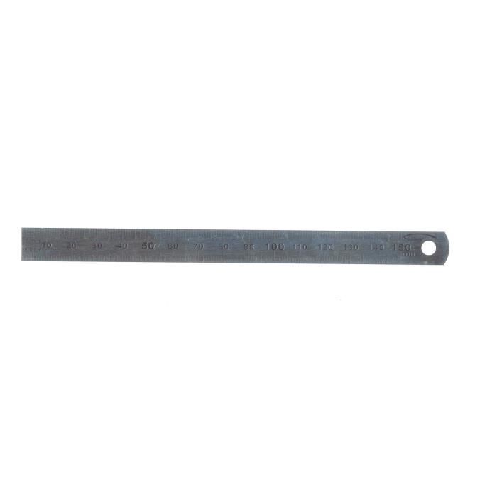 Réglet acier flexible graduation sur 2 bords ép 0,5mm l 13mm L 15cm