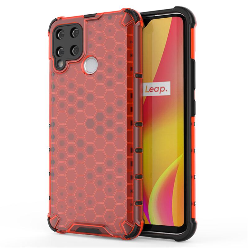 

Для OPPO Realme C11 C15 C17 Чехол Противоударный Гибридный Бронированный Чехол для Телефона Для Realme C20 C 11 15 17 20 Силиконовая Прозрачная Задняя Крышка For Realme C11 красный
