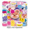 Korean Style Cute Cartoon Graffiti Stickers - 50 Waterproof Sheets for Phone Cases & Suitcases