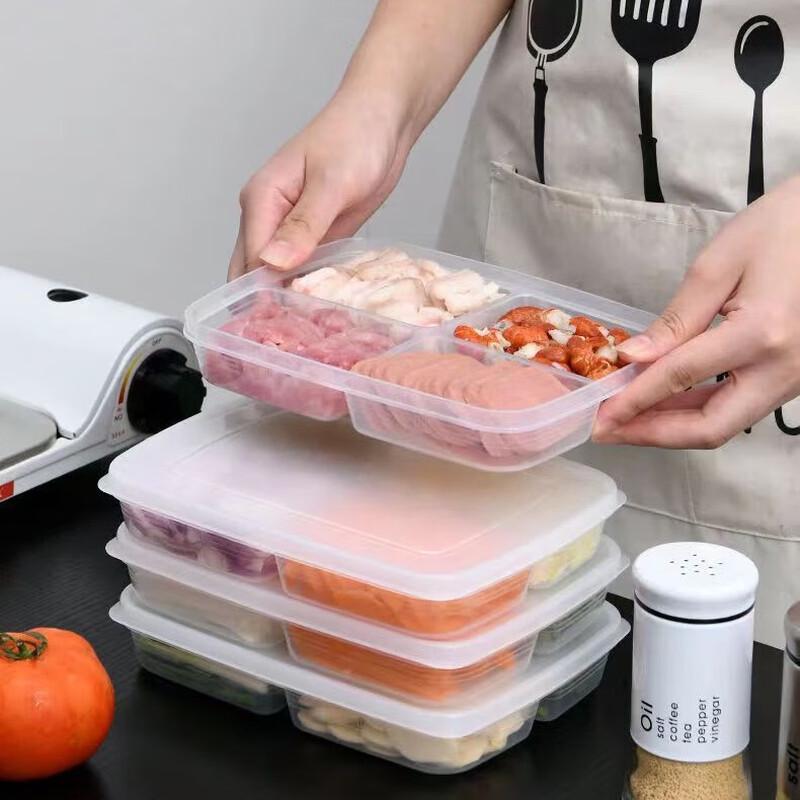 Guan Zhuo Jia 4-Compartment Refrigerator Food Storage Boxes (10-Piece Pack)