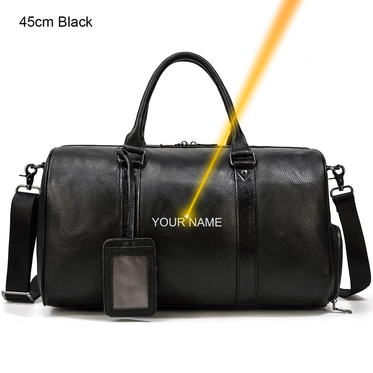 

Luxury Genuine Leather Men Women Travel Bag Cow Leather Carry On Luggage Bag Travel Shoulder Bag Male Female Weekend Duffle Bag