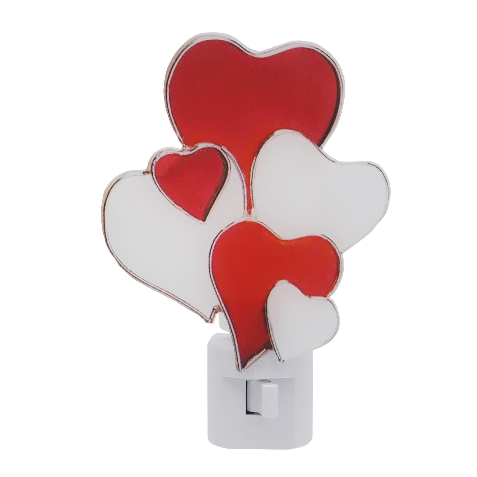 Heart-shaped Night Light - Colorful Plastic Heart-shaped Valentine s Day Plug-in Night Light, Wedding And Holiday Decoration, Home Decor One Size