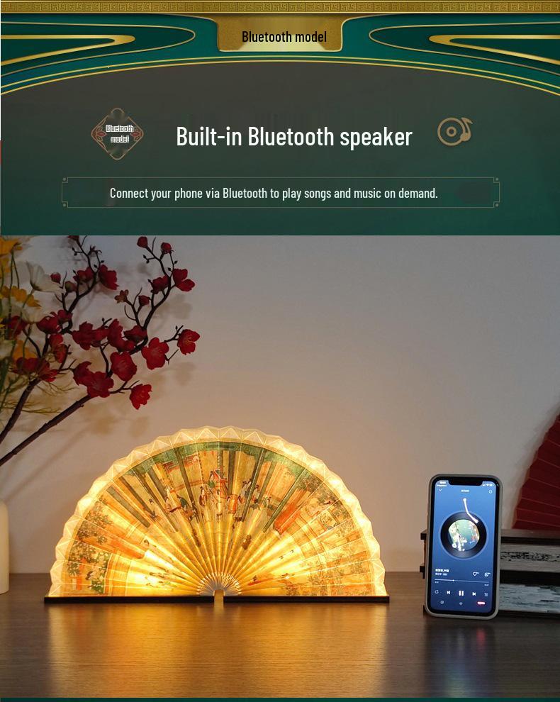 LED Fan Shaped Book Light: Creative Folding Desk Lamp & Night Light Gift