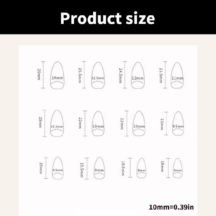 24 Pieces Fashionable PArtificial Nail Medium Almond Press On Nail French Tips Glossy False Nail Adding Charm for Women