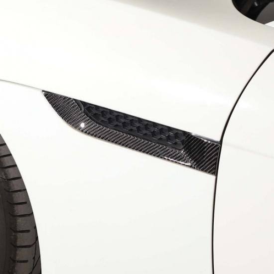 2 Stück Kohlefaser Seitenkotflügel Lüftungsschlitz Aufkleber Verkleidung Für Jaguar F-TYPE 2013-