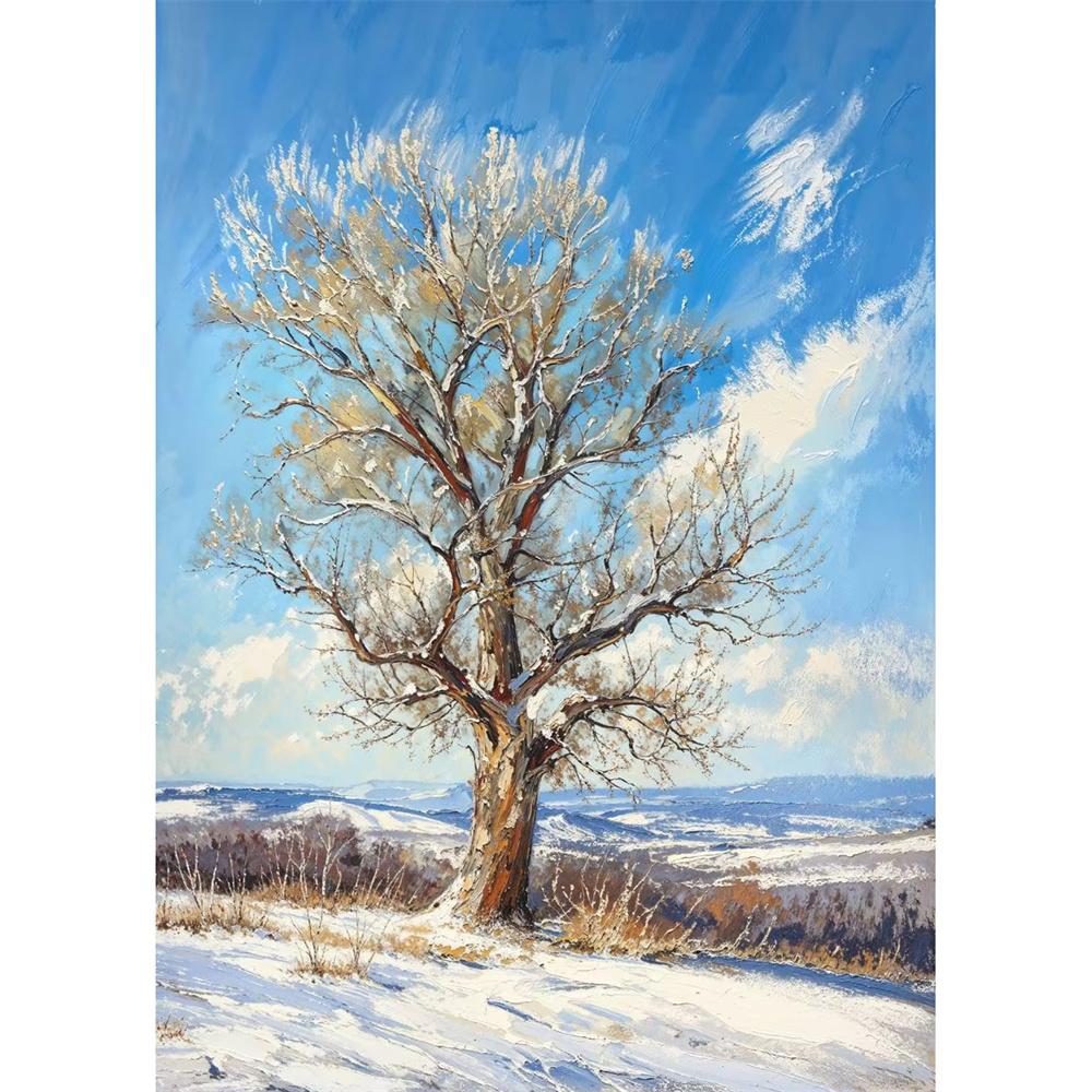 Cabana na Montanha Vista do Vale Caminho de Outono Prado de Verão Floresta de Árvores Nuvem Pôster Pintura em Tela Impressão para Sala de Estar Decoração de Casa