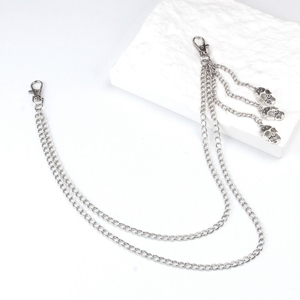 Metal Alloy Skull Waist Chain Multi-layer Jeans Chain Fashion Multi-layer Key Chains  For Women Man