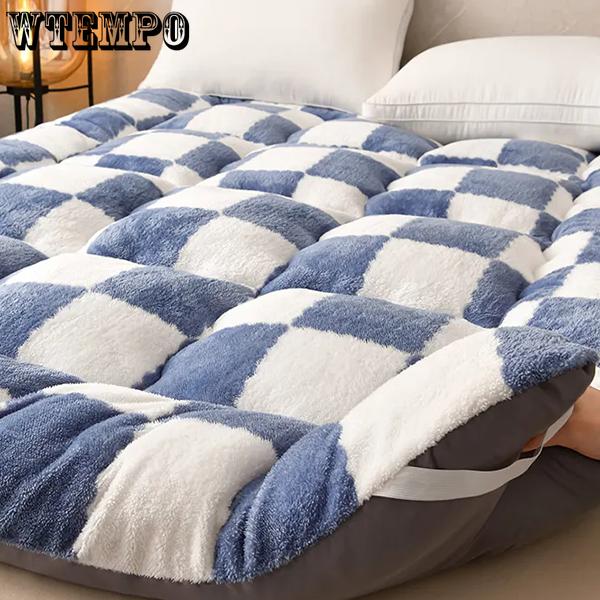 WTEMPO Plaid Pattern High-quality Double-sided Four Seasons Mattress Foldable Thick Soft Mattress Hotel School Dormitory Mattress