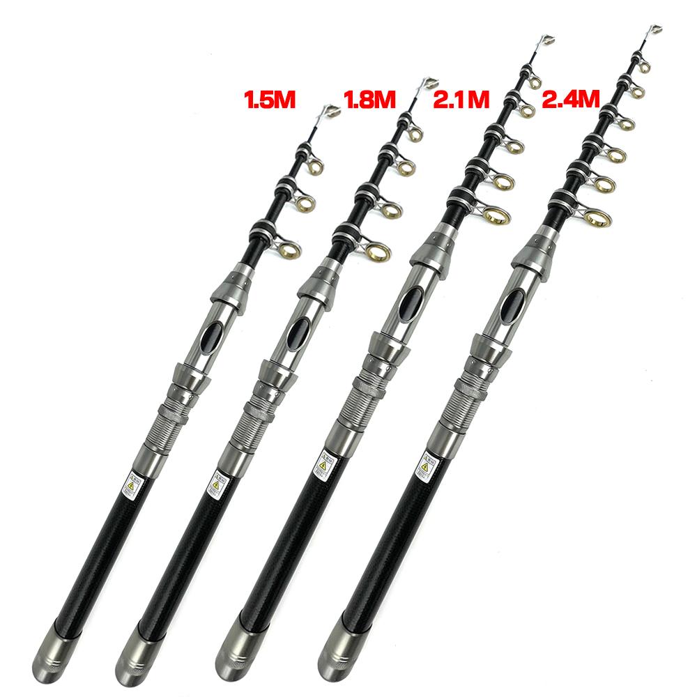 1.5m-2.4m Feeder Rod Telescopic Spinning Fishing Rods Short Travel Sea Pole Boat Stick Bass Carp Pike Pesca Close Length:36-40cm