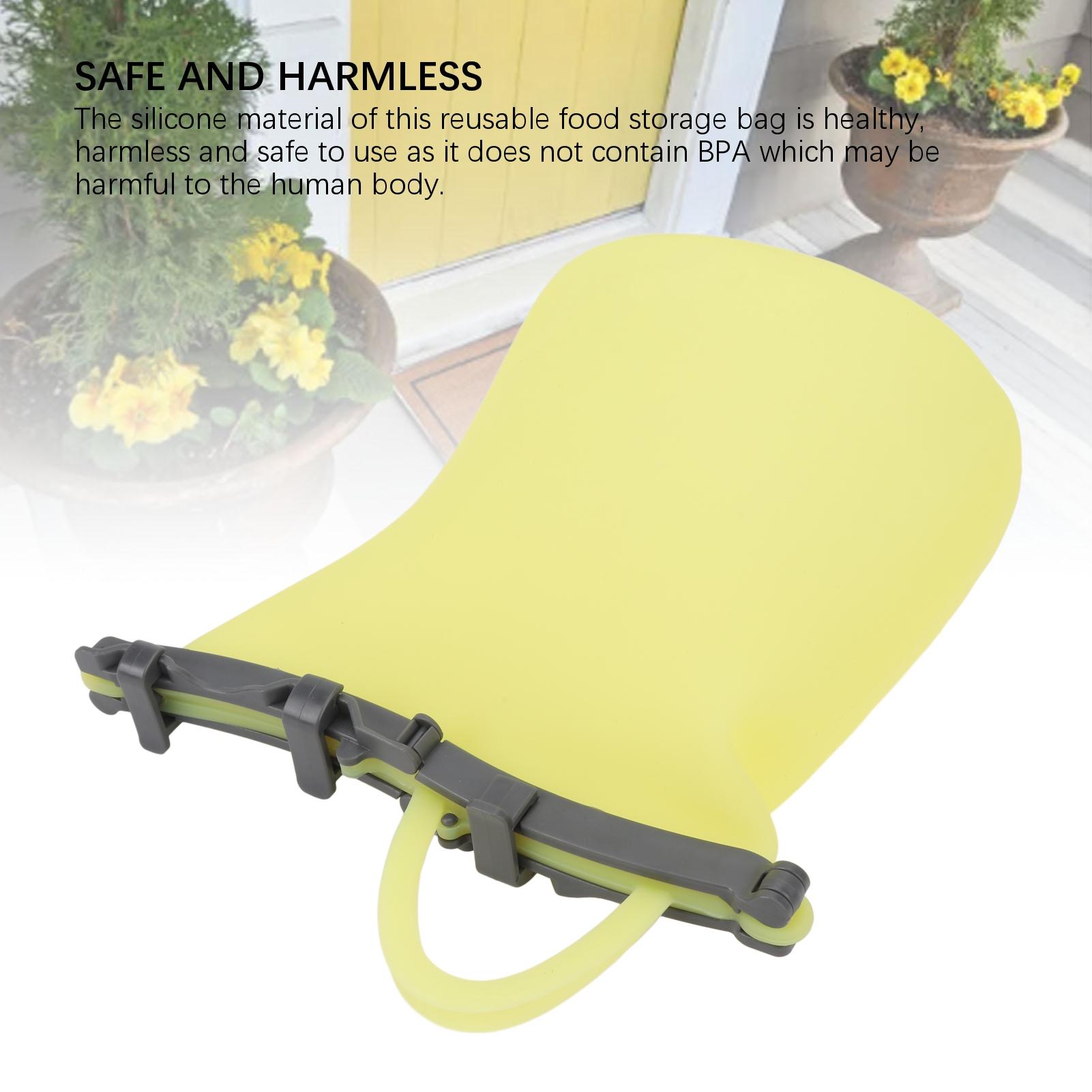 Многоразовый пакет для еды 1500 мл для микроволновой печи и посудомоечной машины силиконовый пакет с зиплоком для заморозки и хранения еды для жёлтый 1375₽