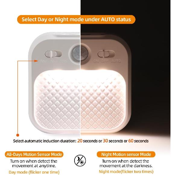 Led Night Light with Motion Detector 2 Pack, Cabinet Light Dimmable with Timer Function, Staircase Lighting 3 Color Temperature 3000/4500/6000K,