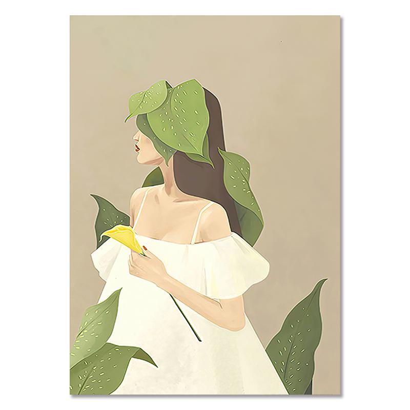 Nordic Watercolors Woman Canvas Paintings Simple Figure Wall Art Decor Poster and Prints Pictures for Interior Living Room Decor