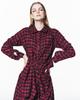 Bikeomin Tartan Check Drape Shirt Dress